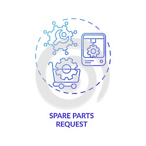 Spare parts request concept icon