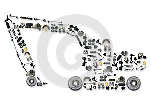 Spare parts for truck or excavator photo