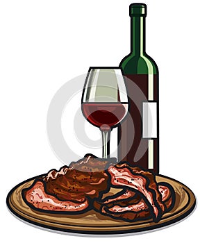 Spare ribs and red wine