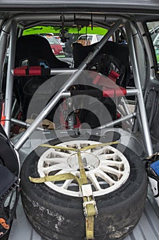 Spare wheel of a RALLY CAR