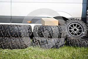 Spare wheels for a quad bike