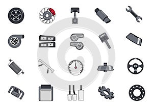 Spareparts Car Icon Element Set photo