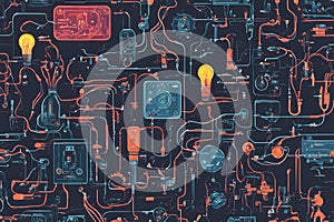 AI Generated- illustrations for the concept of physics on the topic of Electrical Explorations