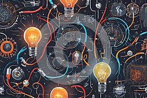 AI Generated- illustrations for the concept of physics on the topic of Electrical Explorations