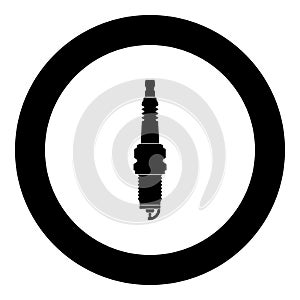 Spark plug icon black color in circle