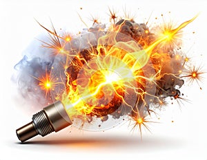 Spark Plug Ignition Explosion Illustration