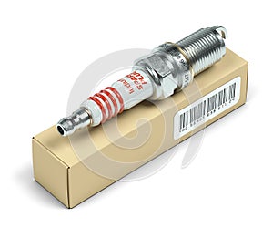 Spark plug and package box 3D