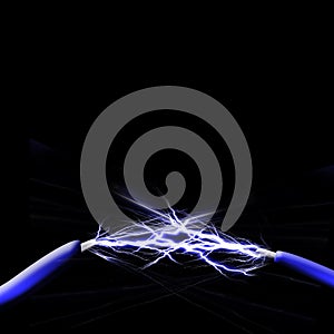 Spark between two wires