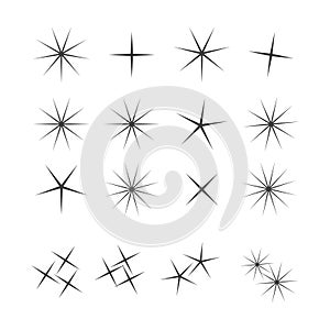Sparkle lights stars set. Glowing light effect star. Sparkle lights vector