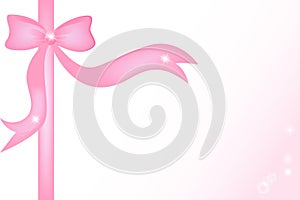 Sparkle pink Ribbon. Vector Holiday Illustration background