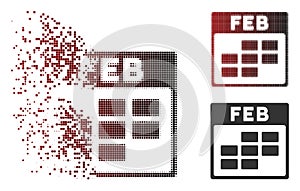 Sparkle Pixel Halftone February Calendar Grid Icon