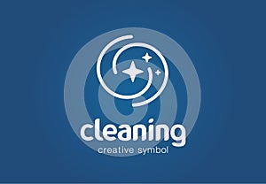 Sparkle star, fresh smile creative symbol concept. Wash, glare, laundry, cleaning company abstract business logo