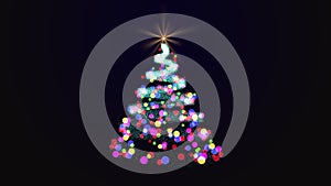 Sparkle trail Christmas tree with bright star on top