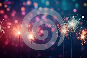 Sparkler colorful newyear. Generate Ai