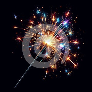 109 Sparkler_ A handheld firework that emits colored sparks ad photo