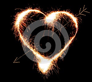 Sparkler heat heart.