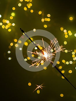 sparkler on New Years eve