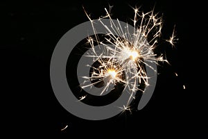 Sparklers on New Year`s Eve