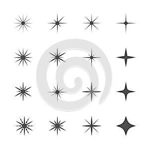 Sparkles icon set, vector eps10
