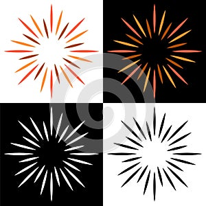 Sparkles starburst sunburst colorful logos