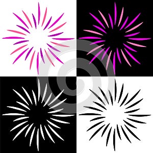 Sparkles starburst sunburst colorful logos