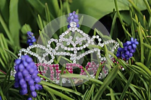 Sparkling birthday tiara with spring flowers