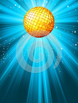Sparkling blue disco ball. EPS 8