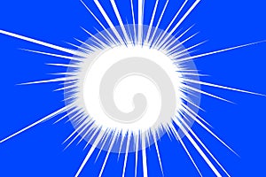 Sparkling blue rays in a straight line from the center - beautifully distributed, backgrounds, abstract - vector