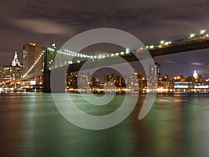 Sparkling Brooklyn Bridge by night
