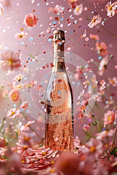 Sparkling Champagne Celebration Among Florals