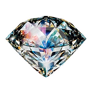 Sparkling clear diamond on a white background isolated