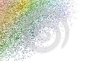 Sparkling colorful glitter on white background