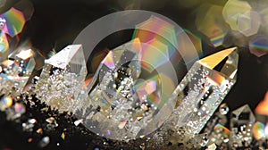 Sparkling Crystal Macro - Abstract Light Refractions and Mineral Texture photo