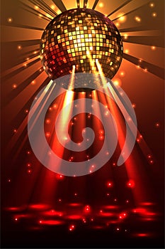 Sparkling disco ball. Night party