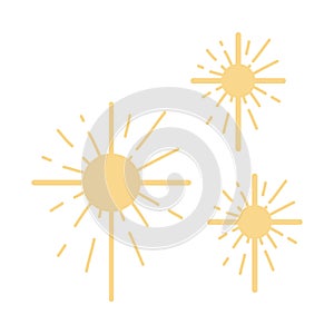 Sparkling Effect Illustration. Yellow, gold, and orange sparkles symbols vector. Stars Illustration