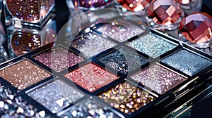 Sparkling Eyeshadow Palette in Vivid Colors on Display