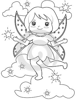 Sparkling fairy coloring page