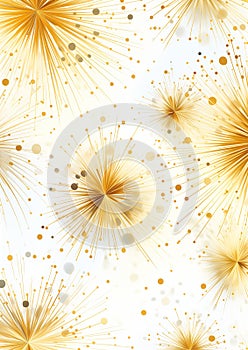 Sparkling Festivities: A Closeup of Golden Fireworks and Floatin