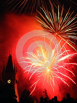 Sparkling fireworks over the Palace. photo