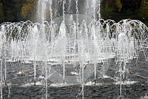 Sparkling fountains in Tsaritsyno park