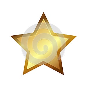 Sparkling gold star. Isolated. Vector. Graphic sours.