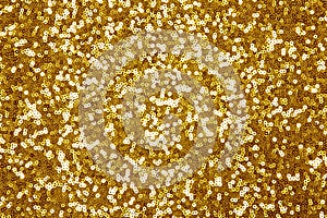 Sparkling golden sequin textile background