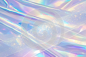 Sparkling holographic foil with vibrant pastel interplay. AI generated