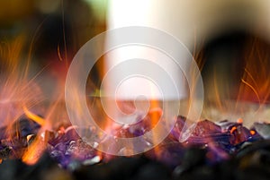 Sparkling hot coals photo