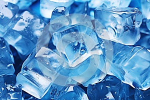 Sparkling ice cubes background, pattern of crystal frozen icecubes photo