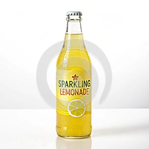 Sparkling lemonade bottle isolated on white background