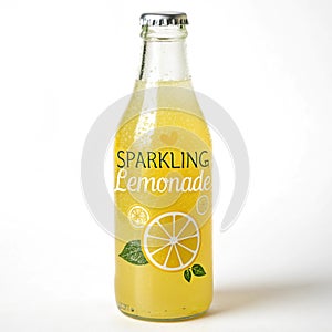 Sparkling lemonade bottle isolated on white background