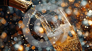 Sparkling New Year\'s Eve: Celebratory Champagne Explosion