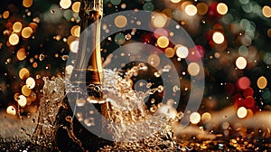 Sparkling New Year\'s Eve: Celebratory Champagne Explosion