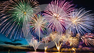 Sparkling Night: The magnificent fireworks display on New Year\'s Eve